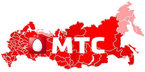 карта России и знак МТС