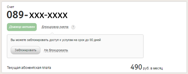добровольная блокировка счета билайн