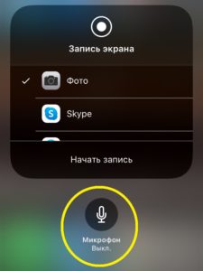 включение записи с микрофона